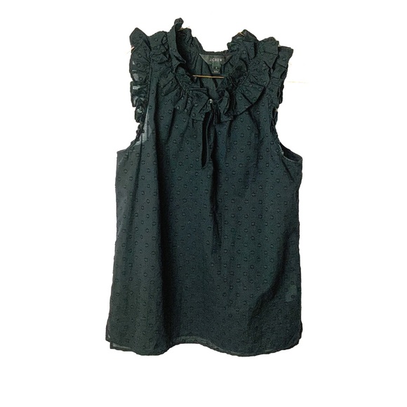 black ruffle sleeveless top